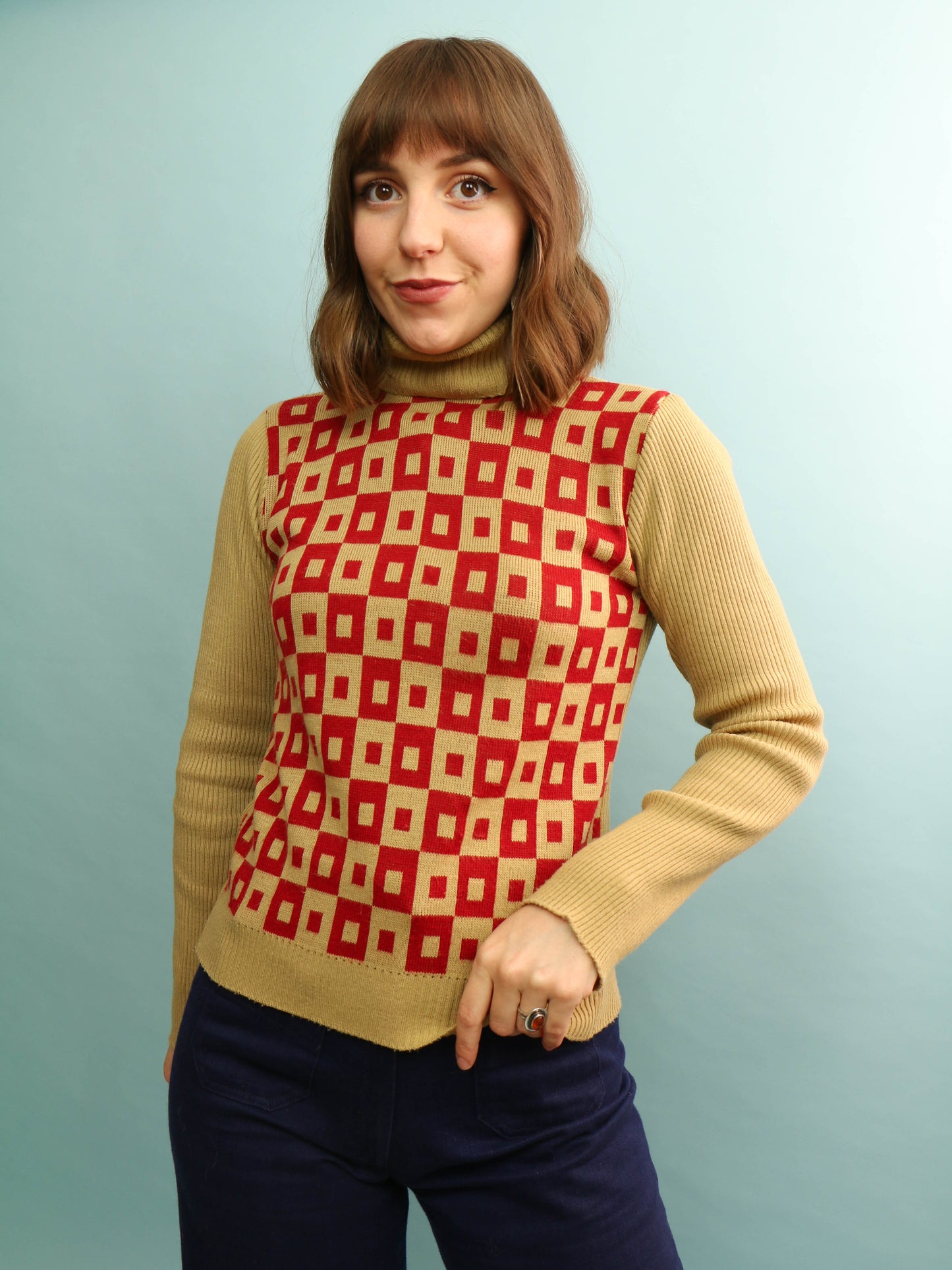 Geometric Roll Neck - Size S/M